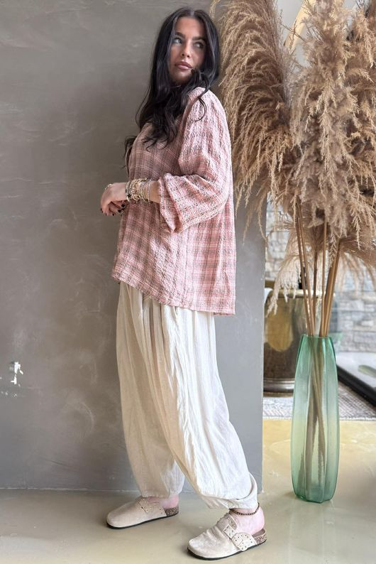 Greta Check Hugh Shirt Sundown